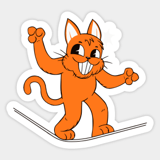 Cat Slacklining Sticker